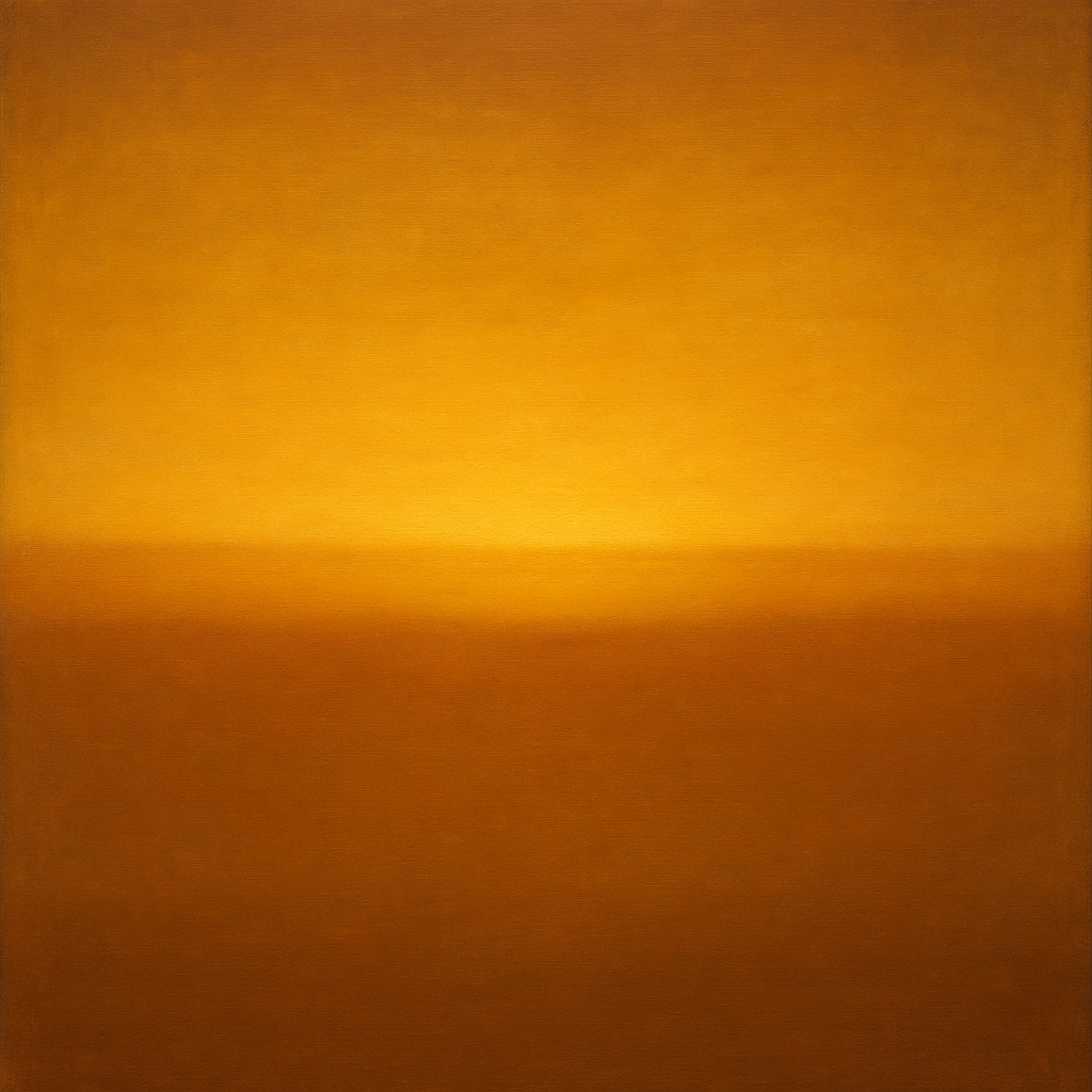 Warm Amber & Raw Sienna Sunset Meditation No. 10 Oil Painting 100% Hand Painted Oil on Belgian Linen Canvas, Original Fine Art Wall Decor