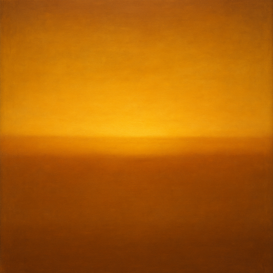 Warm Amber & Raw Sienna Sunset Meditation No. 10 Oil Painting 100% Hand Painted Oil on Belgian Linen Canvas, Original Fine Art Wall Decor