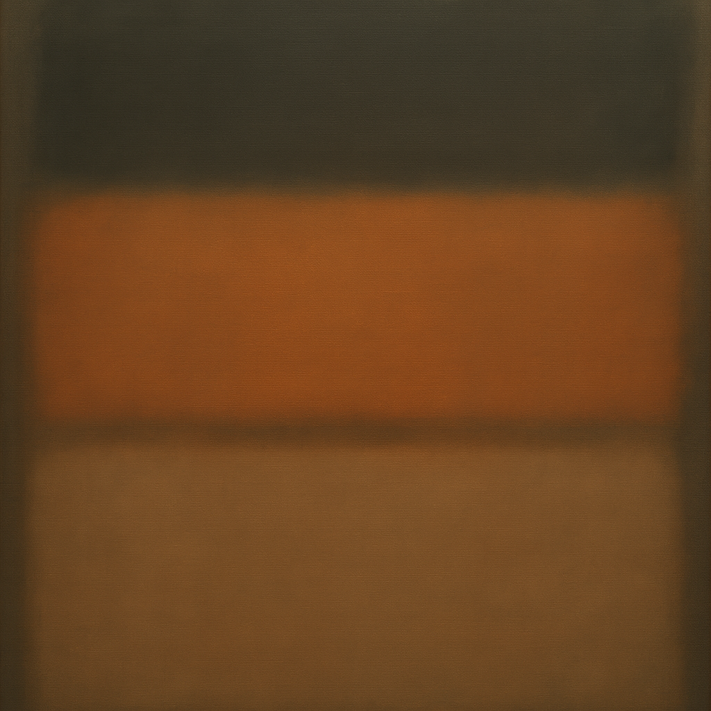 Charcoal Slate & Burnished Copper Horizon No. 28 Oil Painting - View 1