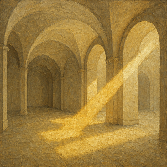 Modernist Vaulted Gallery Light Beam No. 6 Oil Painting - 100% Hand-Painted Master Oil Painting