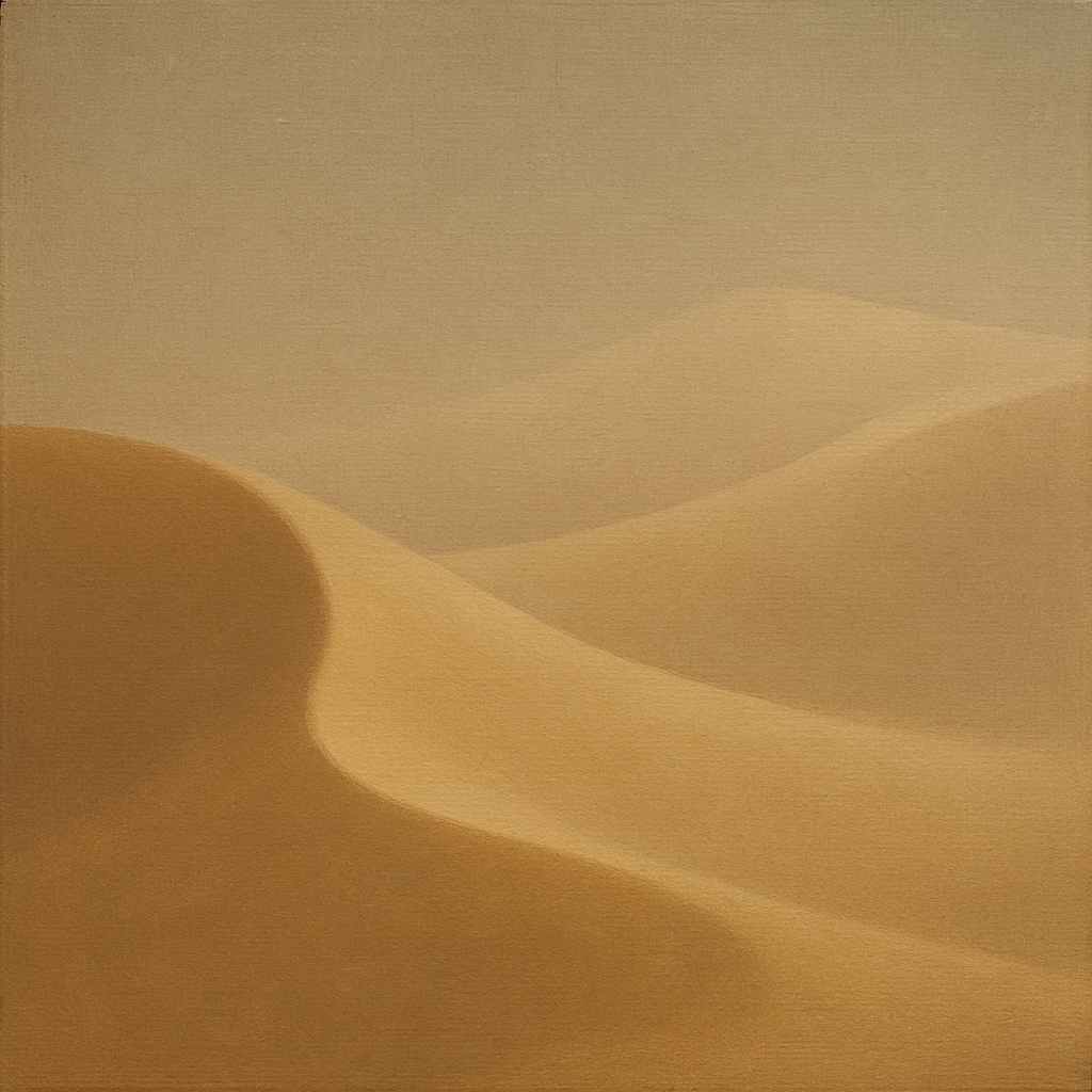 Muted Desert Dune Geometry No. 8 - Modern Fine Art Oil Painting - View 1