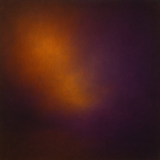 Burnt Amber & Velvet Amethyst Atmosphere No. 5 Oil Painting 100% Hand Painted Oil on Belgian Linen Canvas, Original Fine Art Wall Decor