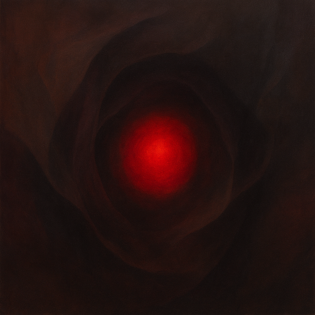Smoky Ruby & Warm Obsidian Veils No. 18 Oil Painting 100% Hand Painted Oil on Belgian Linen Canvas, Original Fine Art Wall Decor