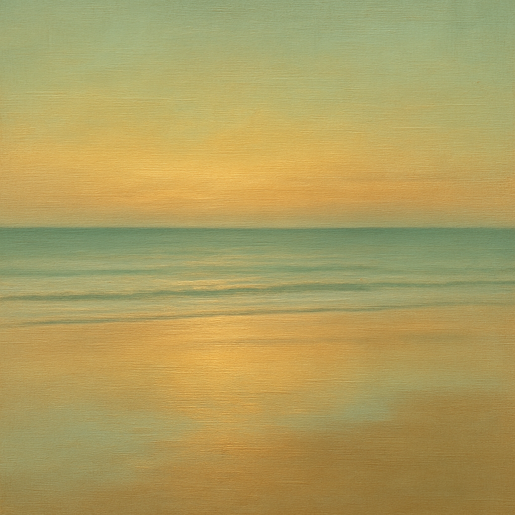 Golden Hour Surf Reflection No. 8 - Modern Fine Art Oil Painting - View 1