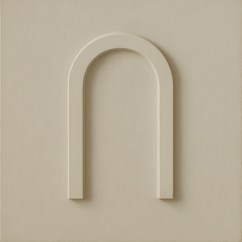 Textured Monolithic Plaster Arch No. 9 - Modern Fine Art Oil Painting - View 1