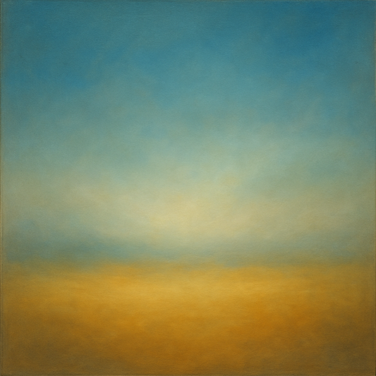 Celestial Azure & Warm Ochre Equilibrium No. 3 Oil Painting - View 1
