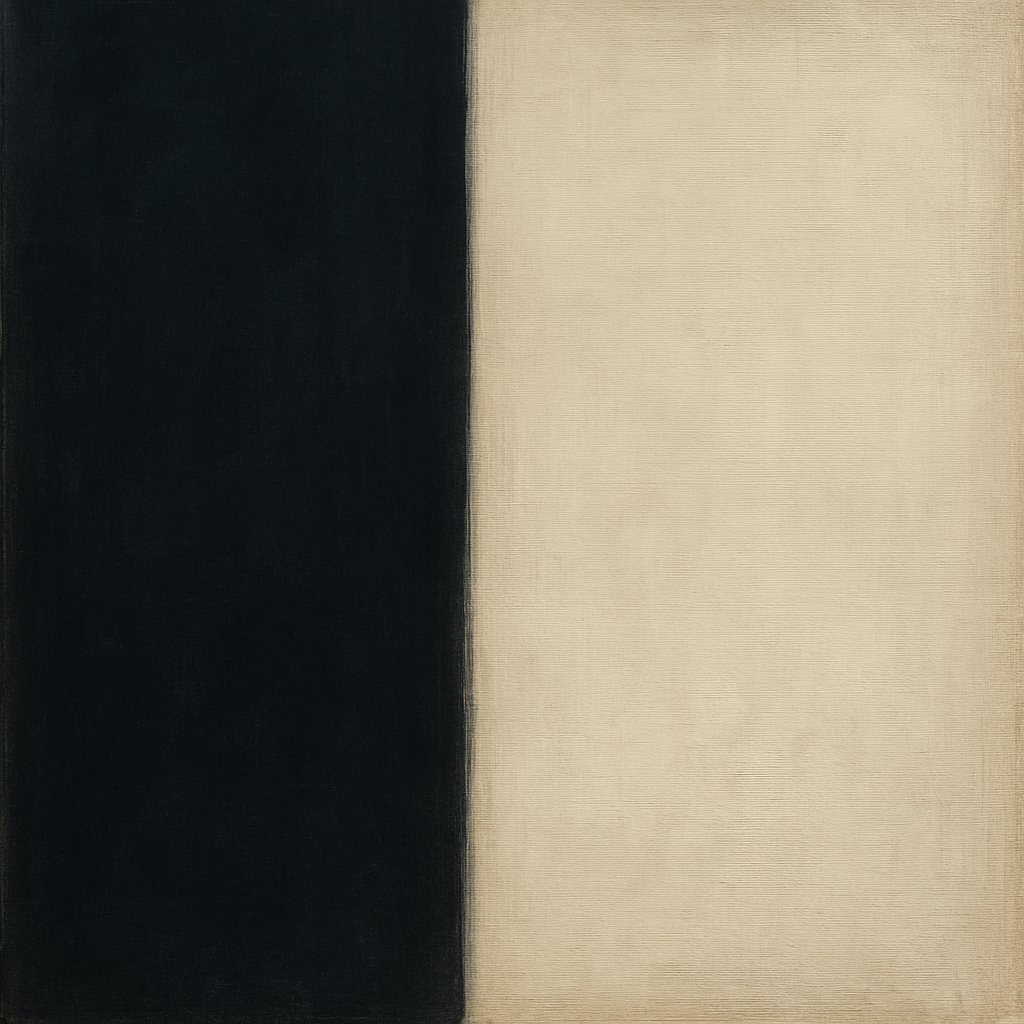 Deep Charcoal & Bone Monolith No. 1 - Modern Fine Art Oil Painting - View 1