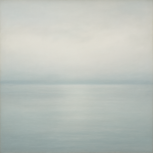 Glass Horizon over Quiet Arctic Waters No. 20 Oil Painting 100% Hand Painted Oil on Belgian Linen Canvas, Original Fine Art Wall Decor