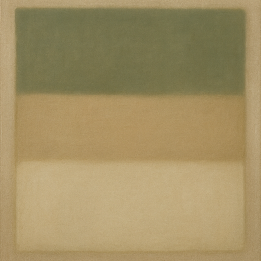 Sage Olive & Pale Sandstone Minimalist Harmony No. 23 Oil Painting 100% Hand Painted Oil on Belgian Linen Canvas, Original Fine Art Wall Decor