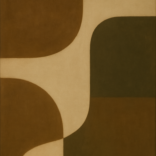 Minimalist Asymmetrical Balance in Raw Umber No. 12 Oil Painting 100% Hand Painted Oil on Belgian Linen Canvas, Original Fine Art Wall Decor