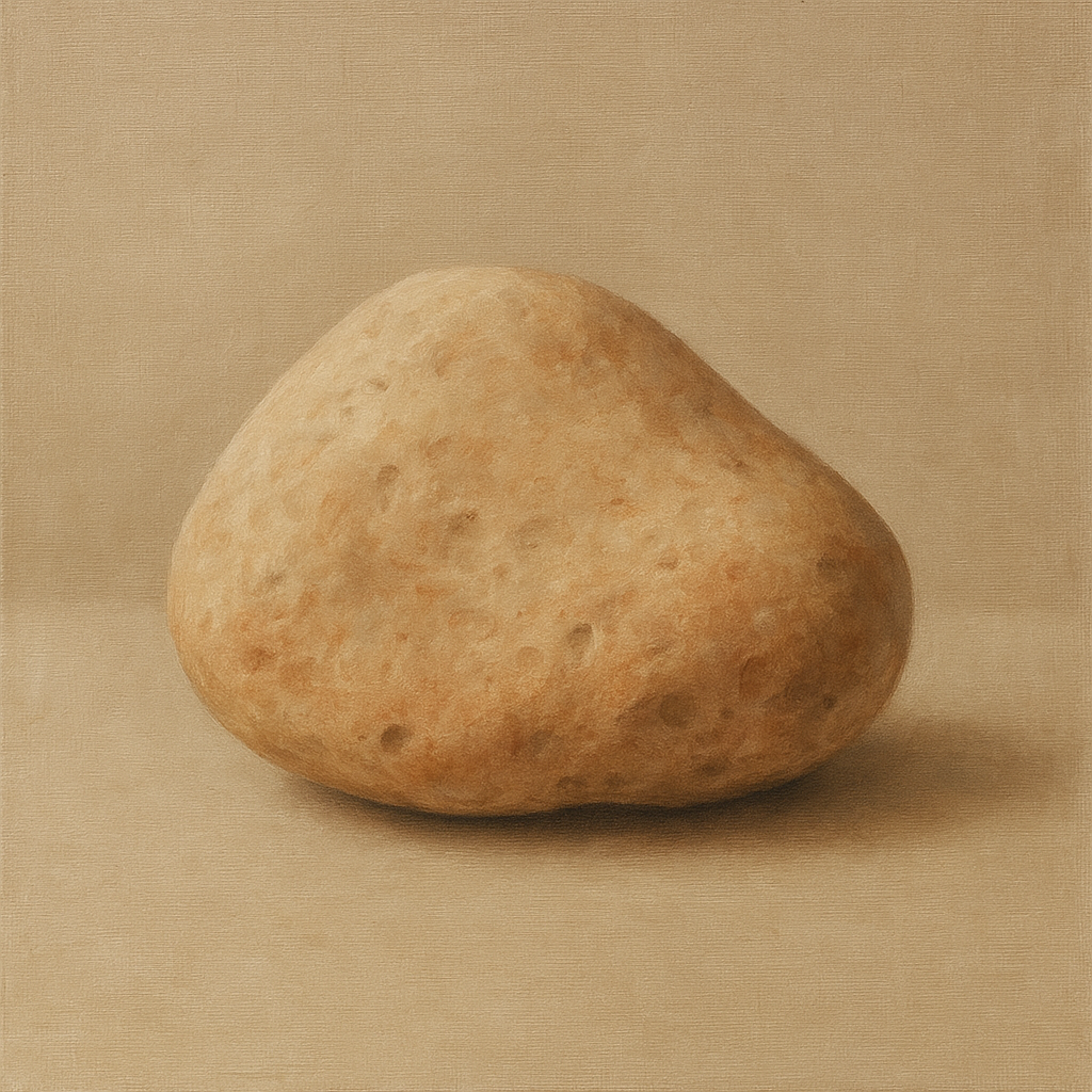 Zen Stone & Warm Grey Void No. 5 - Modern Fine Art Oil Painting - View 1
