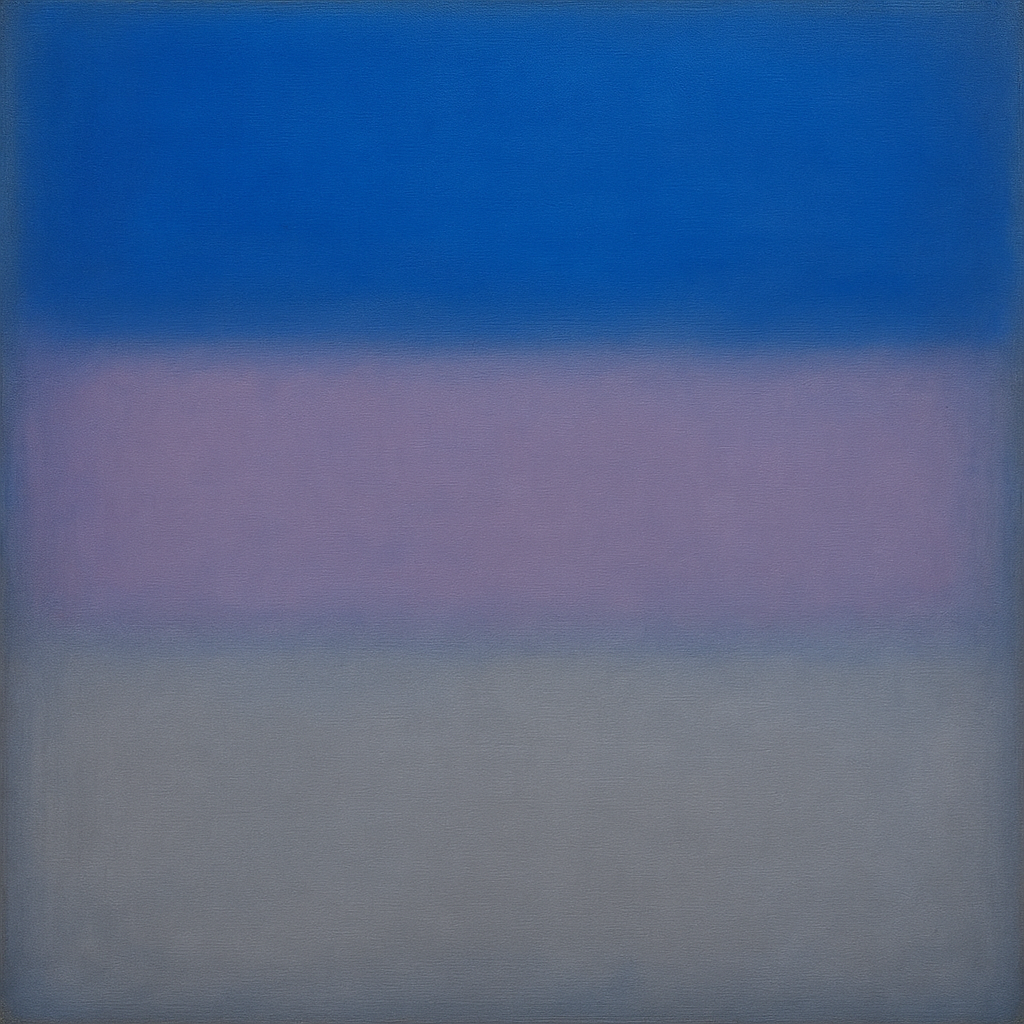 Cobalt Azure & Twilight Lavender Immersion No. 6 Oil Painting - View 1