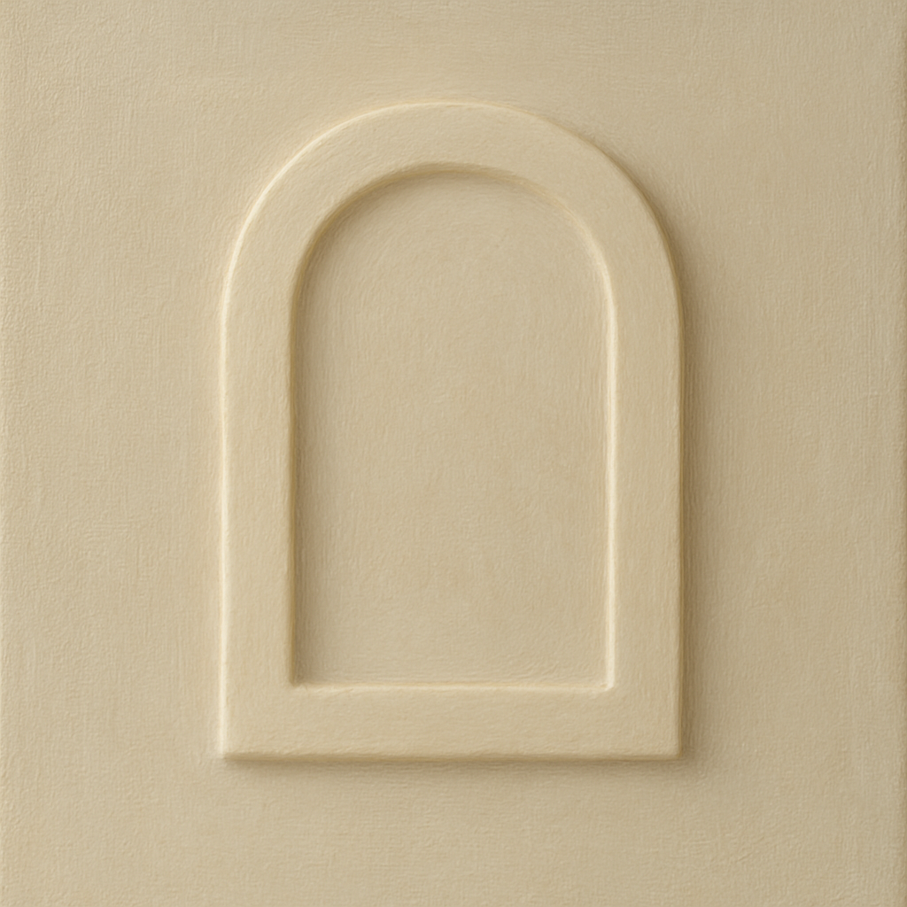 Textured Monolithic Plaster Arch No. 9 - Modern Fine Art Oil Painting - View 1