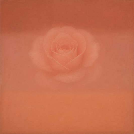 Blush Rose & Dusky Terracotta Ambient Glow No. 5 Oil Painting 100% Hand Painted Oil on Belgian Linen Canvas, Original Fine Art Wall Decor