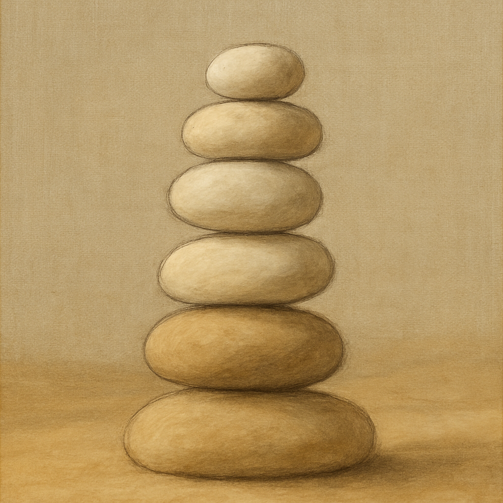 Organic Pebble Contours No. 3 - Modern Fine Art Oil Painting - View 1