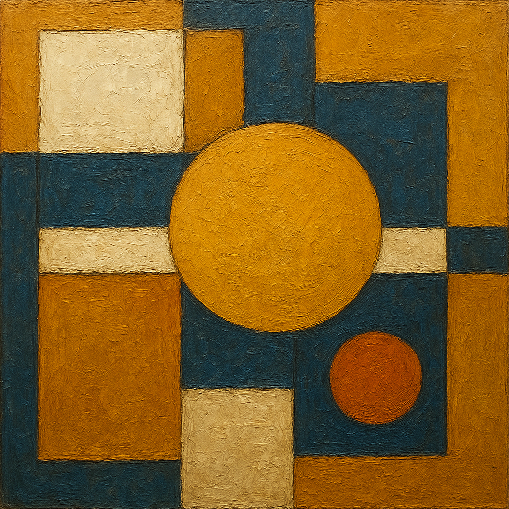 Bauhaus Geometric Balance No. 1 No. 3 Oil Painting - 100% Hand-Painted Master Oil Painting