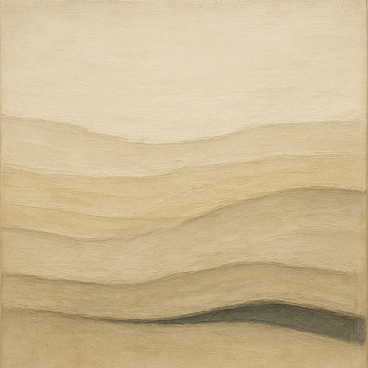 Raw Limestone Horizon & Washed Linen No. 8 Oil Painting 100% Hand Painted Oil on Belgian Linen Canvas, Original Fine Art Wall Decor