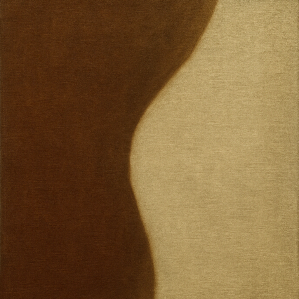 Burnt Umber & Greige Duet No. 7 - Modern Fine Art Oil Painting - View 1