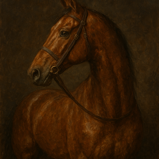 Vintage Equestrian Thoroughbred Portrait No. 5 Oil Painting - 100% Hand-Painted Master Oil Painting