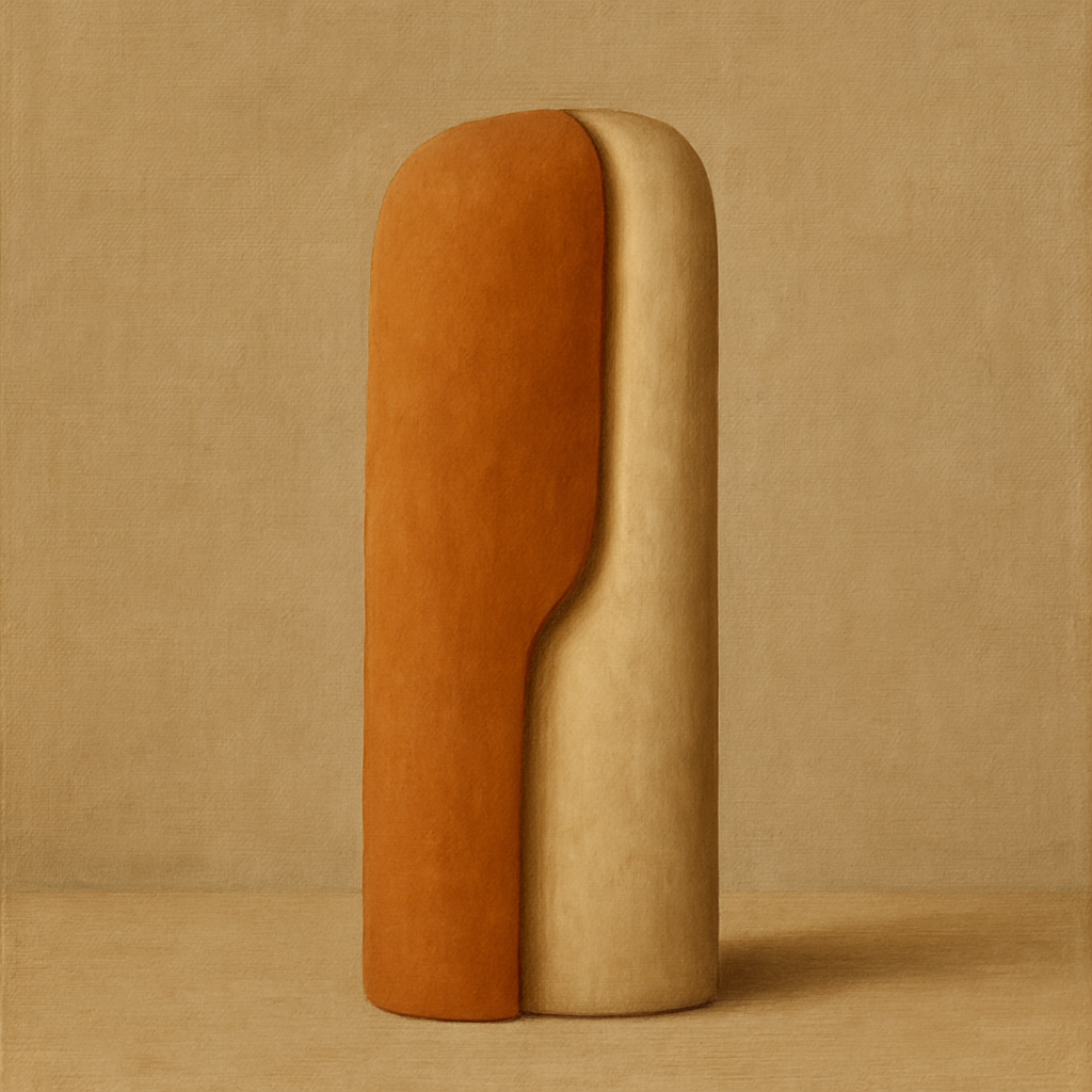 Sculpted Clay Monolith No. 7 - Modern Fine Art Oil Painting - View 1