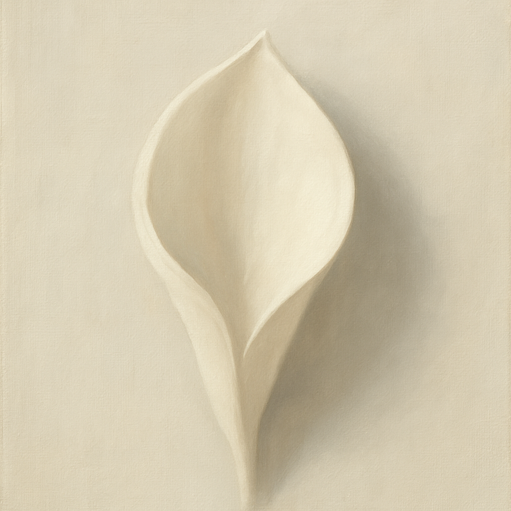 Sculpted Ivory Floral Contour No. 1 - Modern Fine Art Oil Painting - View 1