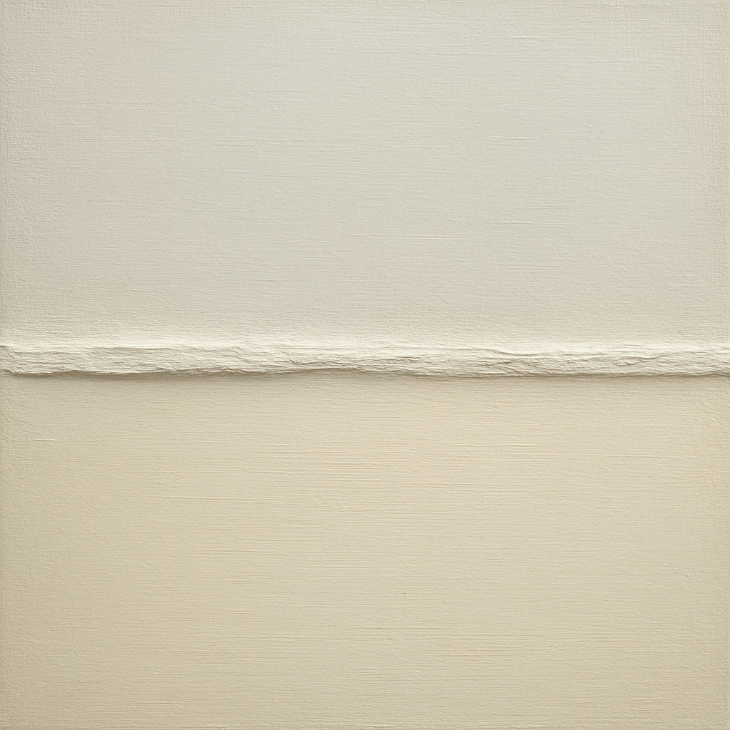 Minimalist White Horizon Band No. 7 - Modern Fine Art Oil Painting - View 1