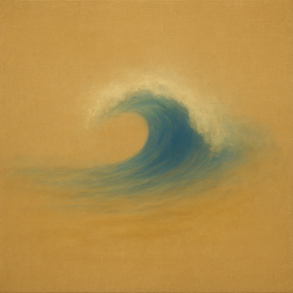 Single Wave Crest in Morning Light No. 4 - Modern Fine Art Oil Painting - View 1