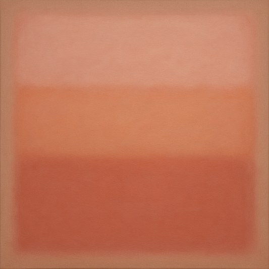 Blush Rose & Dusky Terracotta Ambient Glow No. 2 Oil Painting 100% Hand Painted Oil on Belgian Linen Canvas, Original Fine Art Wall Decor