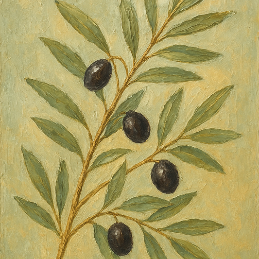 Wild Olive Branch Symphony Oil Painting - View 1