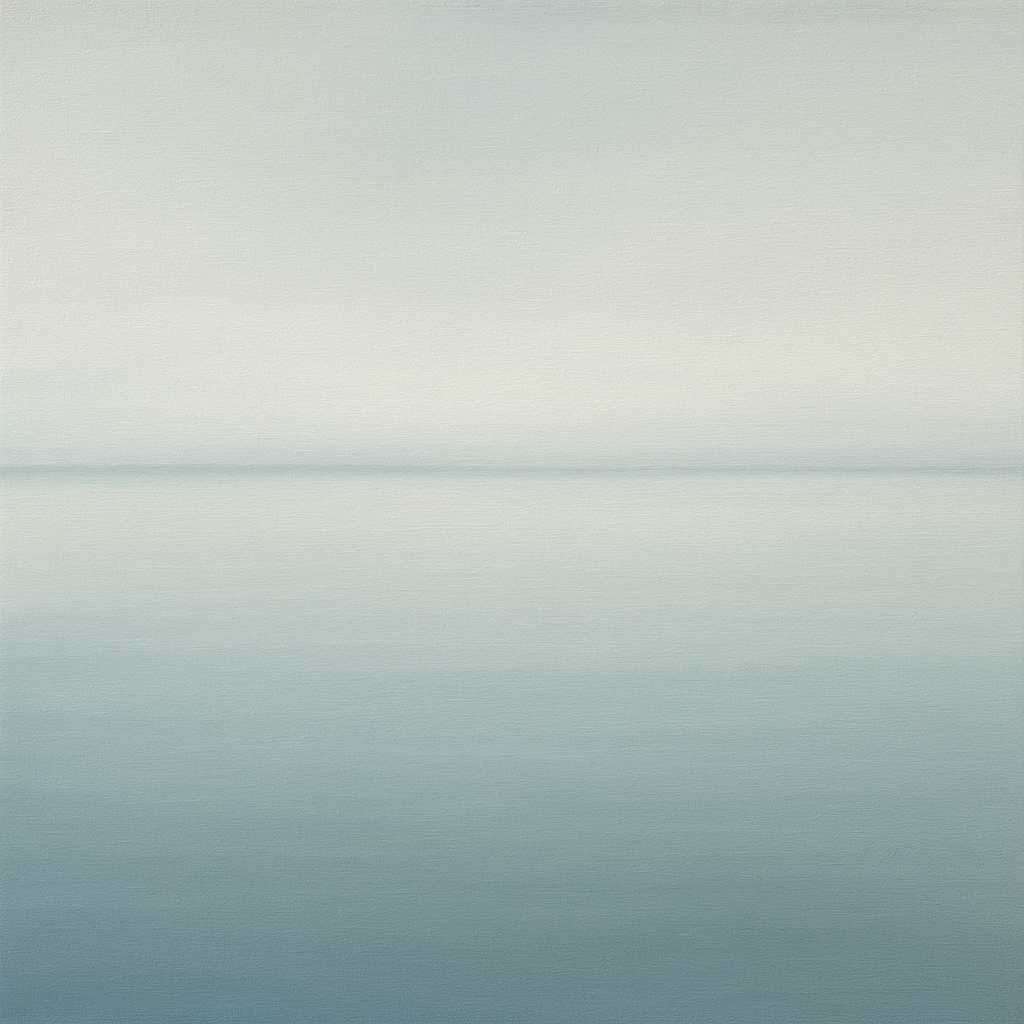 Glass Horizon over Quiet Arctic Waters No. 23 Oil Painting 100% Hand Painted Oil on Belgian Linen Canvas, Original Fine Art Wall Decor