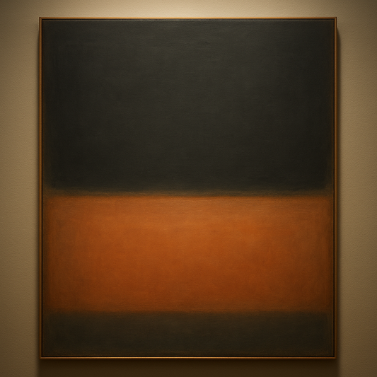 Charcoal Slate & Burnished Copper Horizon No. 25 Oil Painting 100% Hand Painted Oil on Belgian Linen Canvas, Original Fine Art Wall Decor