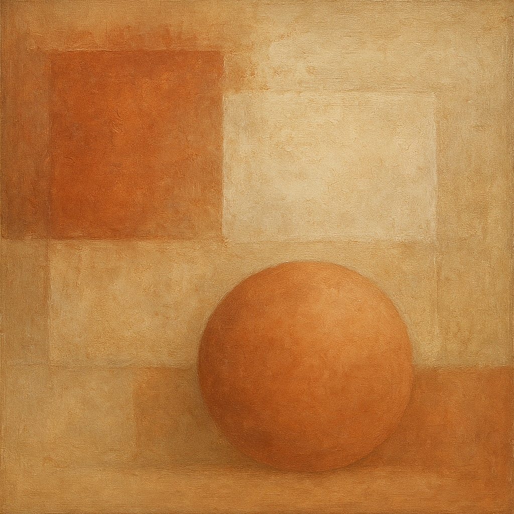 Earthy Terracotta & Weathered Plaster Wash No. 26 Oil Painting - View 1