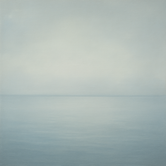 Glass Horizon over Quiet Arctic Waters No. 17 Oil Painting 100% Hand Painted Oil on Belgian Linen Canvas, Original Fine Art Wall Decor