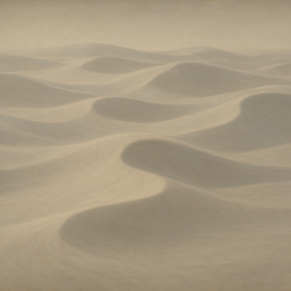 Monochrome Sand Dune Contours & Pale Slate No. 5 Oil Painting 100% Hand Painted Oil on Belgian Linen Canvas, Original Fine Art Wall Decor