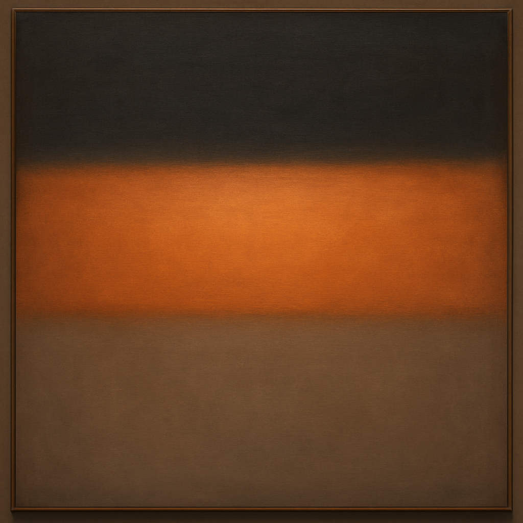 Charcoal Slate & Burnished Copper Horizon No. 30 Oil Painting - View 1