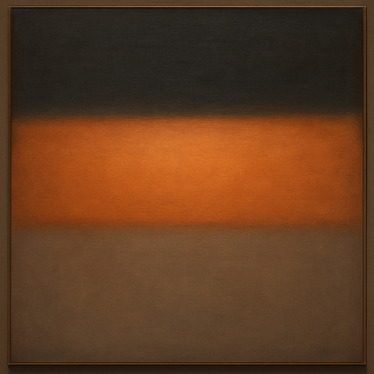 Charcoal Slate & Burnished Copper Horizon No. 30 Oil Painting 100% Hand Painted Oil on Belgian Linen Canvas, Original Fine Art Wall Decor