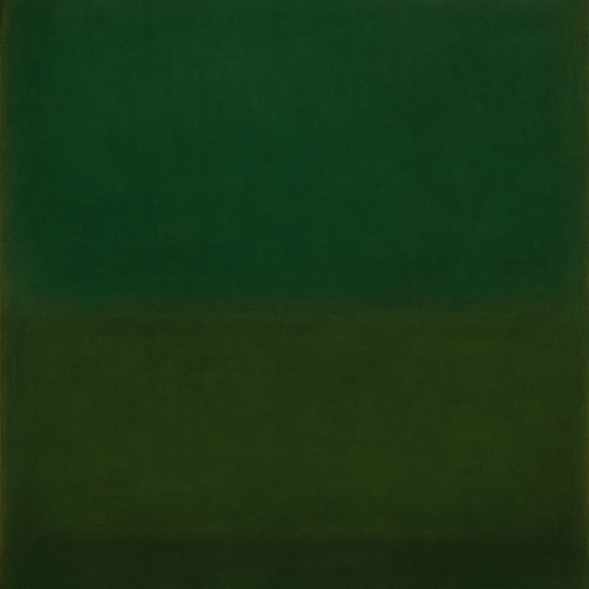 Forest Emerald & Deep Moss Contemplative Field No. 18 Oil Painting 100% Hand Painted Oil on Belgian Linen Canvas, Original Fine Art Wall Decor
