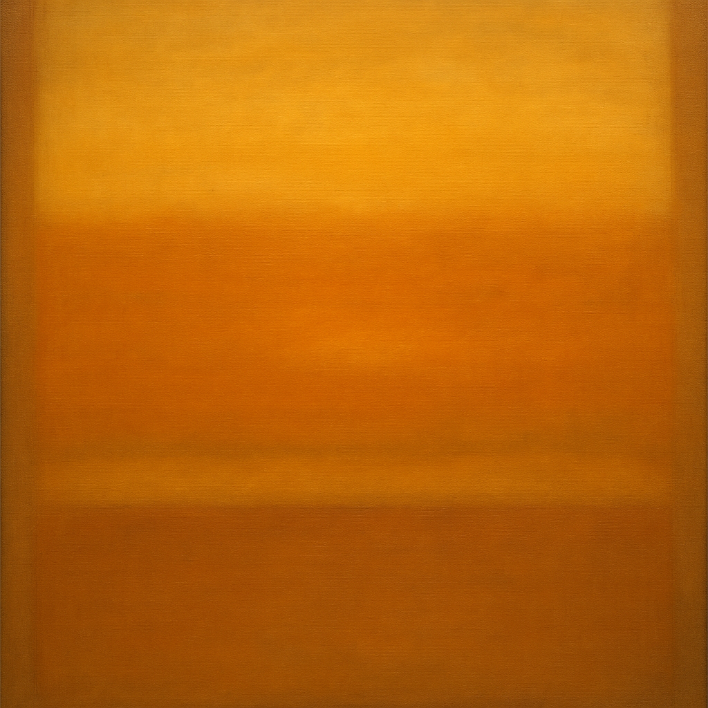 Warm Amber & Raw Sienna Sunset Meditation No. 29 Oil Painting - View 1