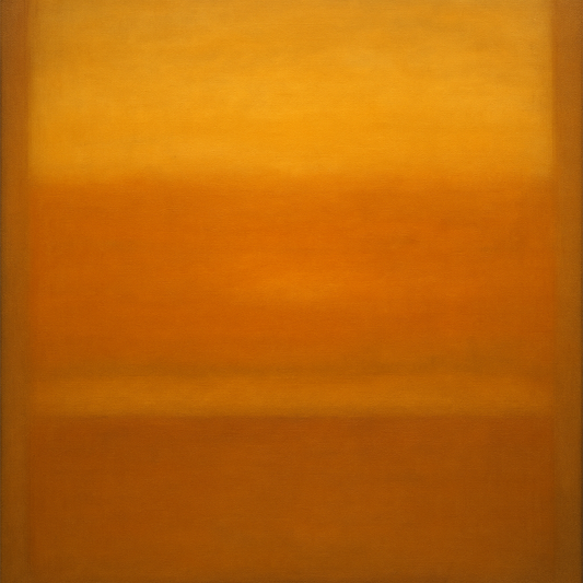 Warm Amber & Raw Sienna Sunset Meditation No. 29 Oil Painting 100% Hand Painted Oil on Belgian Linen Canvas, Original Fine Art Wall Decor