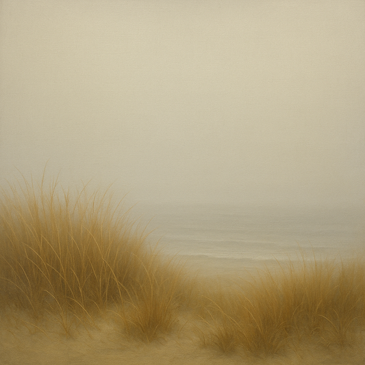 Silent Dune Grass in November Sea Fog No. 20 Oil Painting - View 1