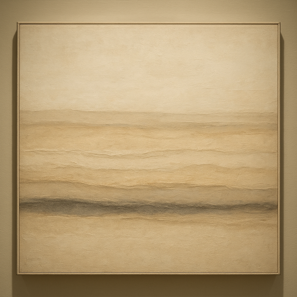 Raw Limestone Horizon & Washed Linen No. 11 Oil Painting 100% Hand Painted Oil on Belgian Linen Canvas, Original Fine Art Wall Decor