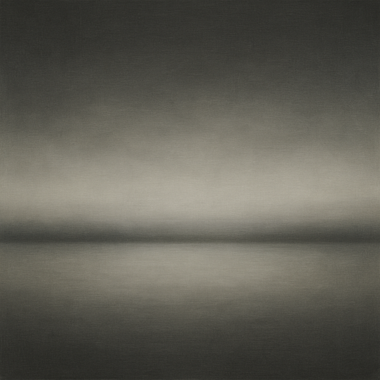 Monochrome Charcoal Drift & Soft Sfumato Horizon No. 11 Oil Painting - View 1