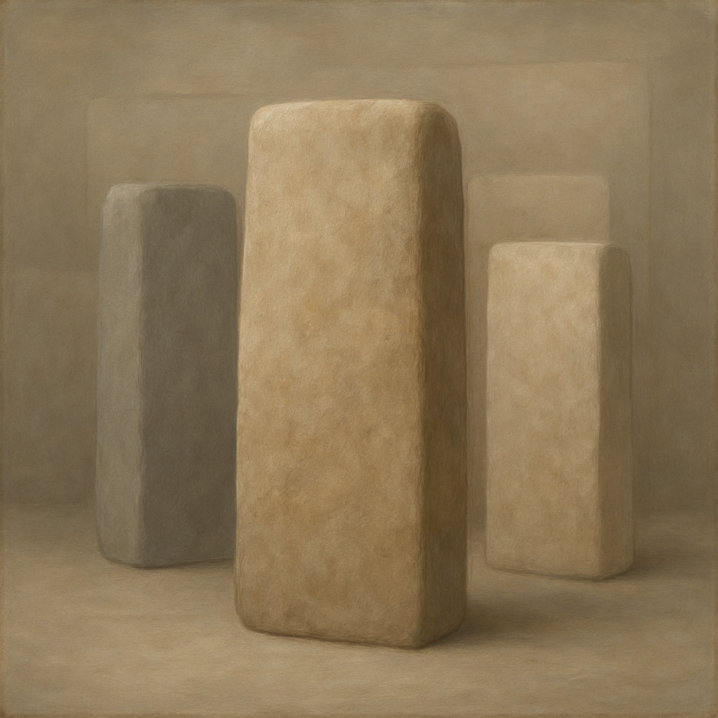 Driftwood Grey & Weathered Stone Monolith No. 3 Oil Painting - View 1