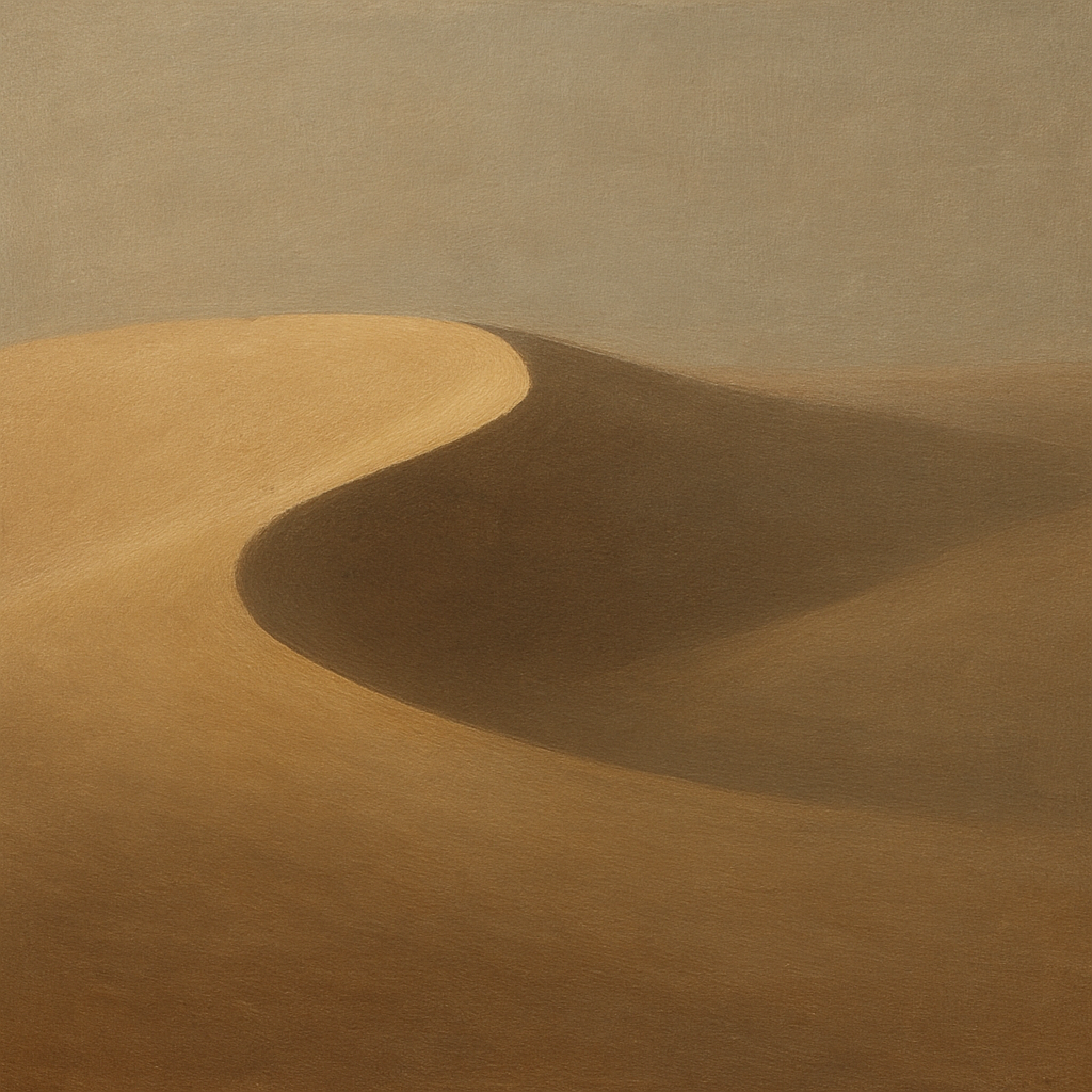 Muted Desert Dune Geometry No. 8 - Modern Fine Art Oil Painting - View 1