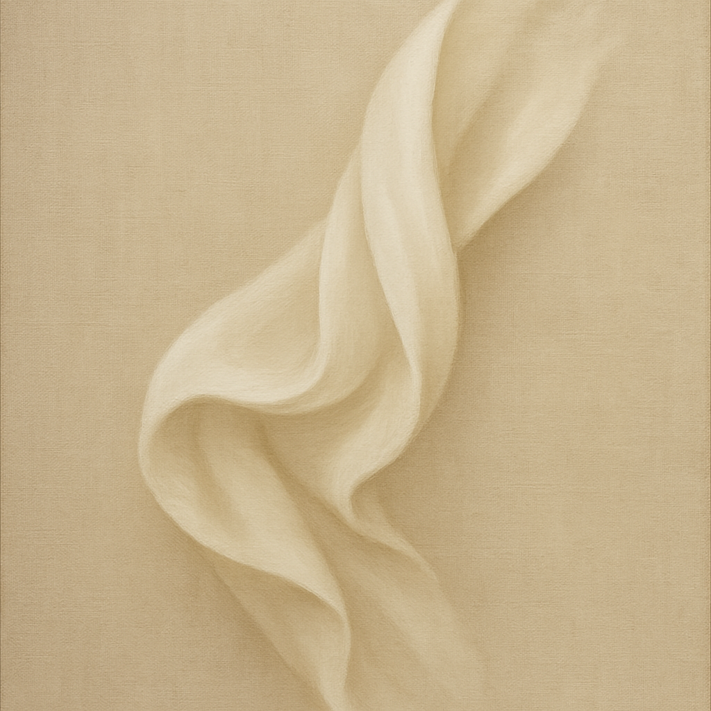 Alabaster Linen Texture Fold No. 4 - Modern Fine Art Oil Painting - View 1
