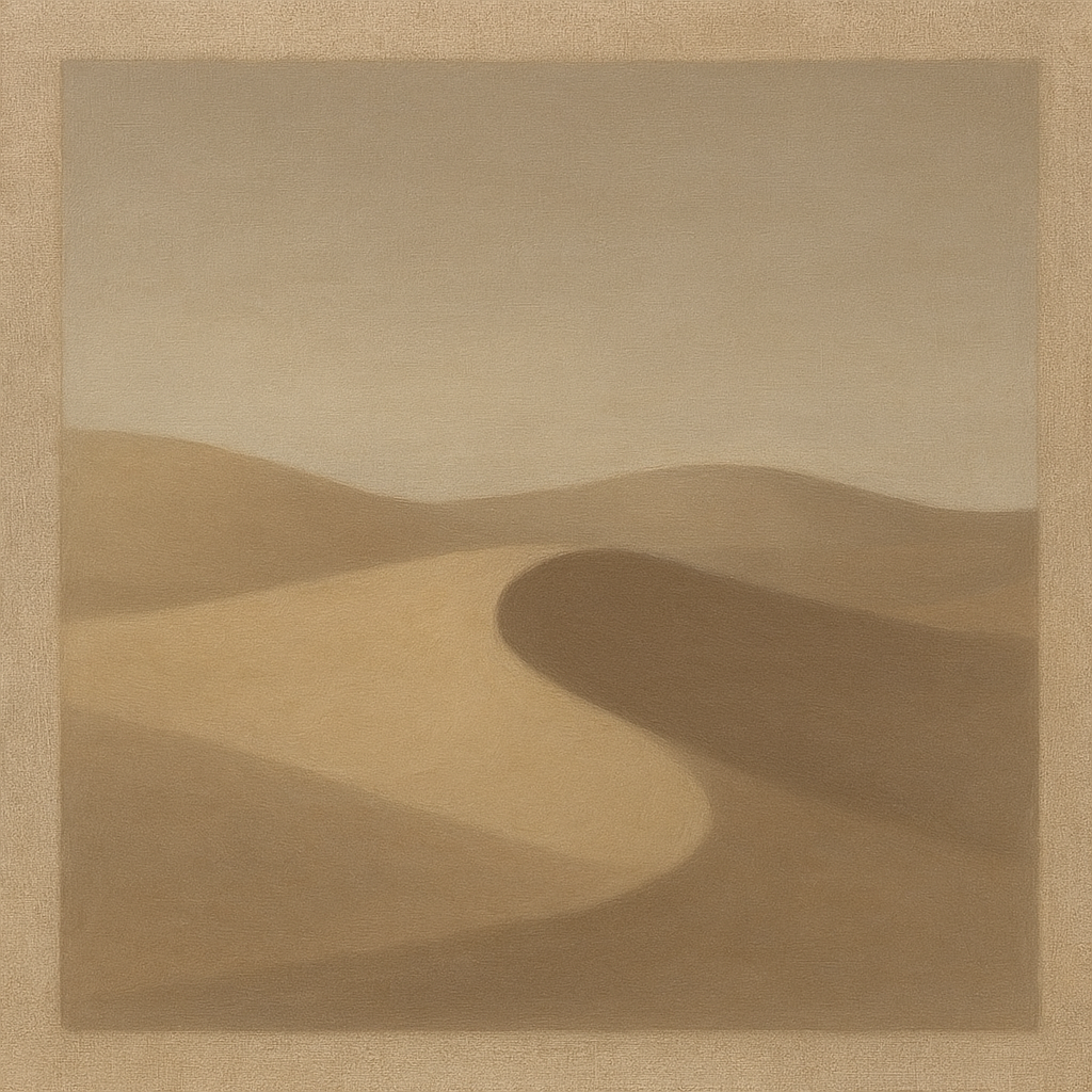 Muted Desert Dune Geometry No. 8 - Modern Fine Art Oil Painting - View 1