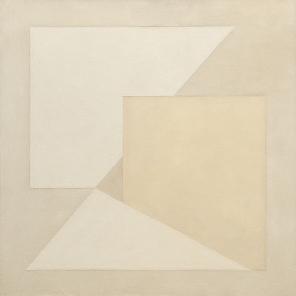 Architectural Stucco Geometry No. 3 - Modern Fine Art Oil Painting - View 1