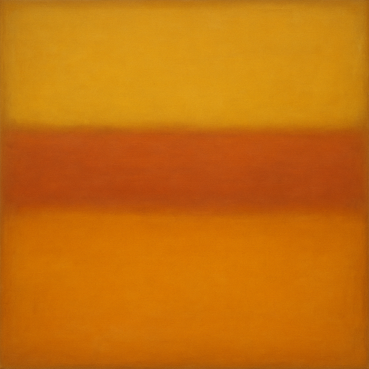 Luminous Ochre & Terracotta Horizon Color Field No. 9 Oil Painting 100% Hand Painted Oil on Belgian Linen Canvas, Original Fine Art Wall Decor
