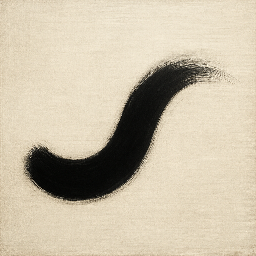 Monochrome Brushstroke Void No. 5 - Modern Fine Art Oil Painting - View 1