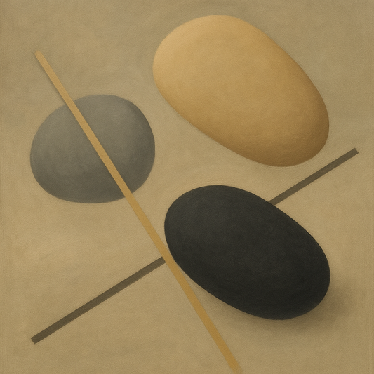 Organic Pebble Contours & Slanted Lines No. 11 Oil Painting 100% Hand Painted Oil on Belgian Linen Canvas, Original Fine Art Wall Decor